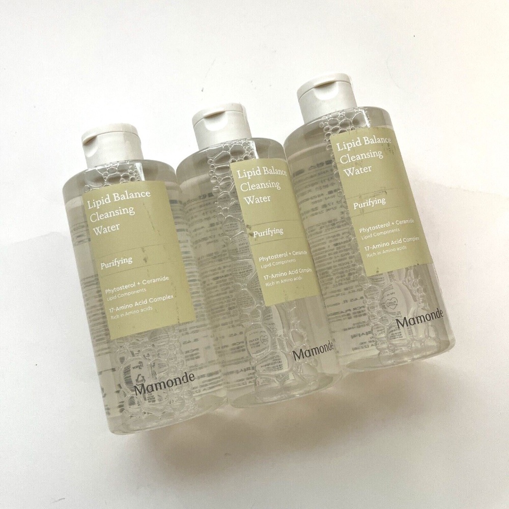 New 3pc Mamonde Lipid Balance Cleansing Water 250ml Vegan Sealed - Picture 2 of 3